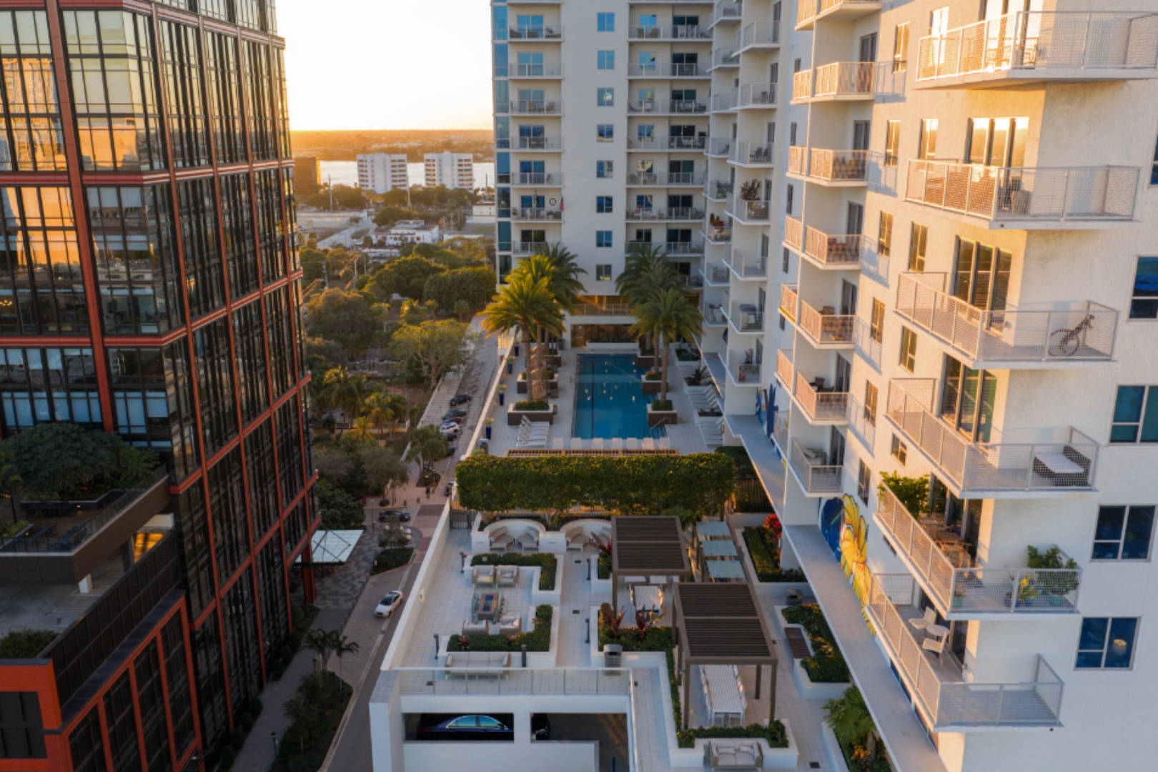 Aerial view of pool